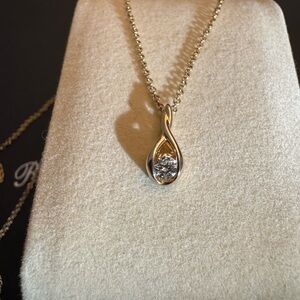 Diamond in 14KT Yellow Gold Necklace